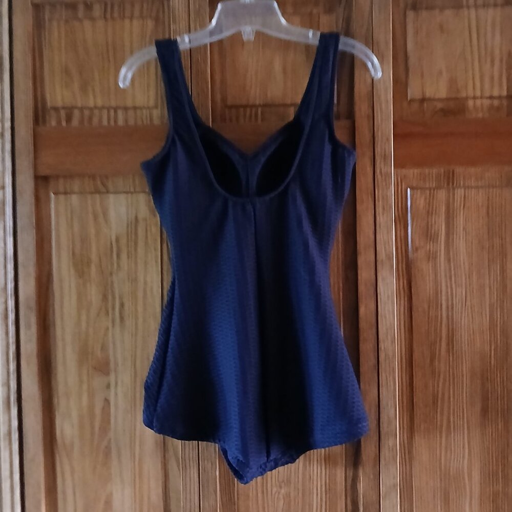 MAXINE black imprint one piece swimsuit sz 10 woman's - Picture 3 of 3